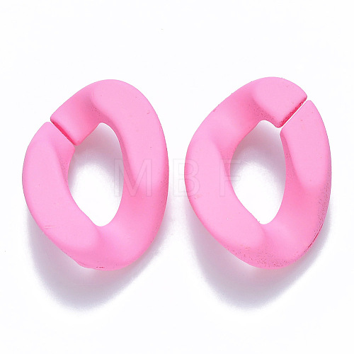 Opaque Spray Painted Acrylic Linking Rings OACR-S036-001B-I01-1