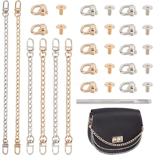 6Pcs 6 Style Iron Curb Chain Purse Strap Extenders FIND-CA0005-93-1