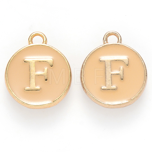 Golden Plated Alloy Enamel Charms ENAM-S118-06F-1