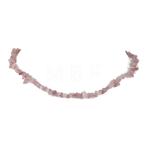 Natural Rose Quartz Chip Beaded Necklace NJEW-JN04616-13-1