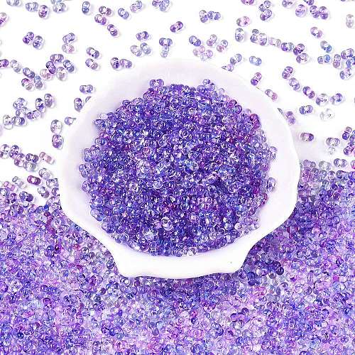 Spray Painted Glass Seed Beads SEED-T007-08F-1