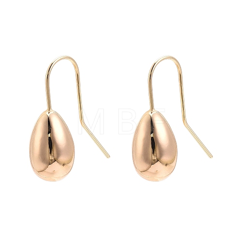 Ion Plating(IP) Brass Teardrop Dangle Earrings for Women EJEW-C047-01G-1