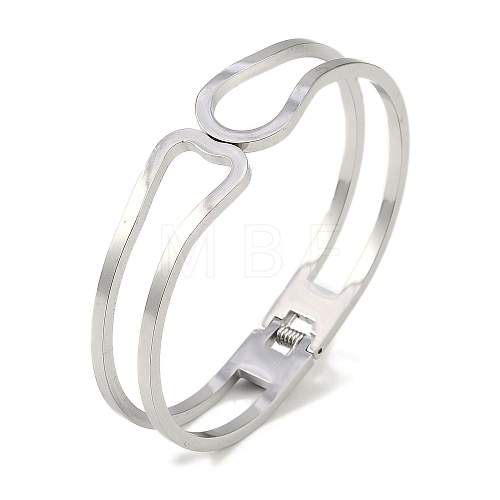 Non-Tarnish 304 Stainless Steel Hollow Hinged Bangles BJEW-Q348-01P-1