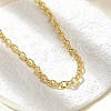 Brass Textured Cable Chain Necklaces NJEW-A042-12G-02-2