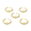Clear Cubic Zirconia Initial Letter Open Cuff Ring RJEW-H120-09G-R-4