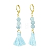 Polycotton Tassel Leverback Earrings EJEW-JE06004-1