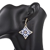 Handmade Flower Printed Porcelain Ceramic Dangle Earrings EJEW-MZ00694-4