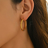 Ring with Wheat Stainless Steel Hoop Earrings KR5657-3