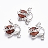 Synthetic Goldstone Kitten Pendants G-J386-C13-1