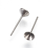 Non-Tarnish 304 Stainless Steel Post Stud Earring Settings STAS-E446-01D-P-1