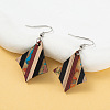 Bohemian Wood & Resin Dangle Earrings WG51BE2-01-1