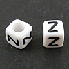 Letter Acrylic European Beads OPDL-R050-10mm-Z-1