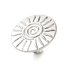 Big Flat Round with Sun Alloy Open Cuff Rings for Women RJEW-U006-04P-2