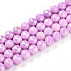 Anti-Tarnish Electroplate Glass Beads Strands X-GLAA-N010-8mm-10-1