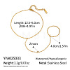 304 Stainless Steel Pave Clear Cubic Zirconia Flat Round Toe Ring Anklets for Women KZ1139-6
