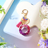 Alloy Resin Butterfly Keychains KEYC-TADJ0002-02G-O-4