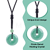 3Pcs 3 Style Natural Mixed Gemstone Donut/Pi Disc Pendant Necklaces Set with Polyester Cord for Women NJEW-AN0001-40-3