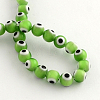 Round Handmade Evil Eye Lampwork Beads Strands LAMP-R114-8mm-10-2