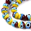 Handmade Evil Eye Lampwork Beads Strands LAMP-N024-30-3