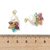Natural Agate(Dyed & Heated) & Pearl Pendants PALLOY-JF05295-01-4