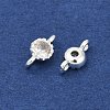 Brass Cubic Zirconia Flat Round Connector Charms KK-H204-02S-04-2