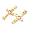 Brass Micro Pave Pink Cubic Zirconia Pendants CU-CBA9AB3-37G-2