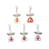 Heart Angel ABS Plastic Imitation Pearl & Transparent Acrylic Pendants Decorations HJEW-JM03603-01-S-1