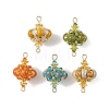 Handmade Porcelain & Glass & Seed Beads Links Connector Charms PALLOY-MZ01367-1