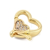 Brass Micro Pave Clear Cubic Zirconia Lobster Claw Clasps KK-P299-06G-2