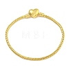 2.5mm Rack Plating Heart Brass European Style Round Snake Chain Bracelets for Jewelry Making BJEW-B106-17G-1