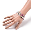 2Pcs Mixed Gemstone Chips Stretch Bracelets Set for Parent Children BJEW-JB08431-5