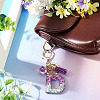 Alloy Resin Heart Keychains KEYC-TADJ0002-01G-D-5