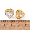 Brass Micro Pave Cubic Zirconia Stud Earrings for Women EJEW-F418-06G-5