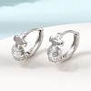 Cross Brass Micro Pave Cubic Zirconia Hoop Earrings KK-CBAEEA8-37P-3