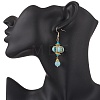 Lantern 304 Stainless Steel Synthetic Imperial Jasper Dangle Earrings EJEW-MZ00609-01-3