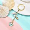 Alloy Enamel & Spiral Shell Pendant Keychains KEYC-JKC00681-01-2