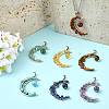 7Pcs Natural & Synthetic Mixed Stone Pendants PALLOY-FS00070-5