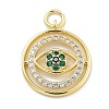 Evil Eye Rack Plating Brass Micro Pave Cubic Zirconia Pendants KK-Z071-69G-04-1