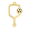 Brass Black Enamel Connector Charms KK-NH0005-02G-1