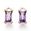 Brass Cubic Zirconia Charms X1-KK-S350-367J-1