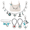 Cowboy Theme Alloy & Synthetic Turquoise & Aluminum Cable Chains Jewelry Sets HJEW-PH02504-1