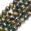 Electroplated Natural Agate Beads Strands G-B191-A07-10mm-19-2