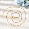 1.2MM Brass Box Chain Asjustable Slider Necklaces NJEW-C116-01G-2