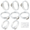 40Pcs Adjustable 304 Stainless Steel Finger Rings Components STAS-BBC0001-31-1