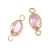 SHEGRACE Brass Pave Cubic Zirconia Oval Connector Charms XGRQ2O133-439B-G-2