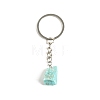 Natural Rough Raw Amazonite Irregular Shaped Keychain G-PW0007-037F-1