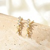 Brass Micro Pave Clear Cubic Zirconia Stud Earrings EJEW-R016-26G-01-1