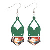 Alloy with Imitation Leather Dangle Earrings FS-WG30D02-14-1