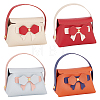4 Sets 4 Colors Foldable Imitation Leather Wedding Bowknot Candy Bags CON-WR0001-05-1