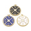 Brass Clear Cubic Zirconia Enamel Pendants ZIRC-C024-01G-1